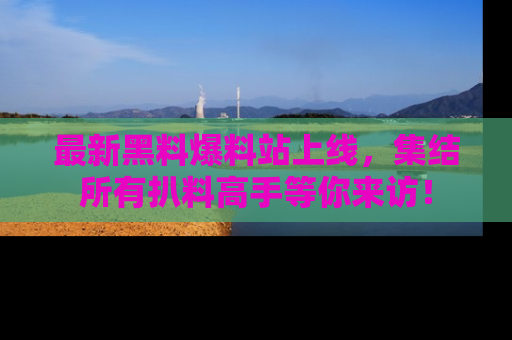 最新黑料爆料站上线,集结所有扒料高手等你来访!